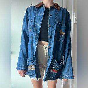Casey Coleman vintage denim jacket corduroy collar